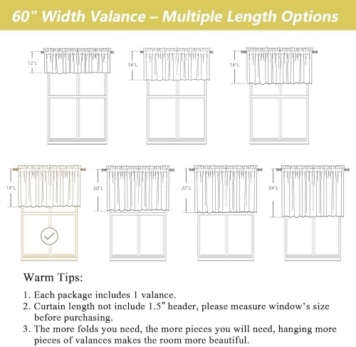 Blush Pink Valances for Windows, Light Filtering Faux Linen Textured Small - Image 3