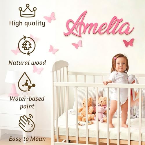 Personalized Wooden Name Sign for Nursery - Image 3