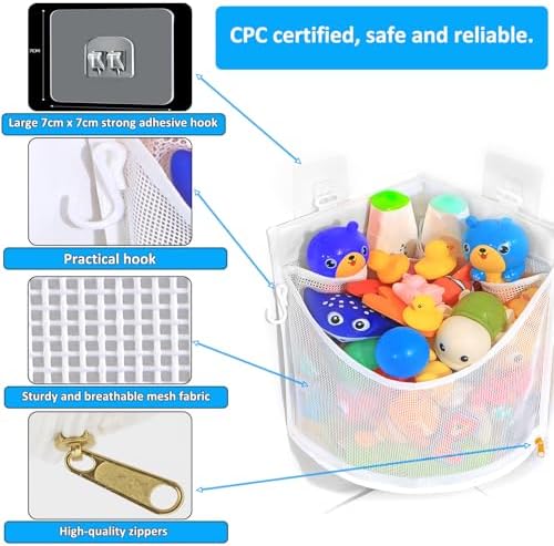 KPH Bath Toy Organizer, Large Capacity Corner Hanging - Image 6