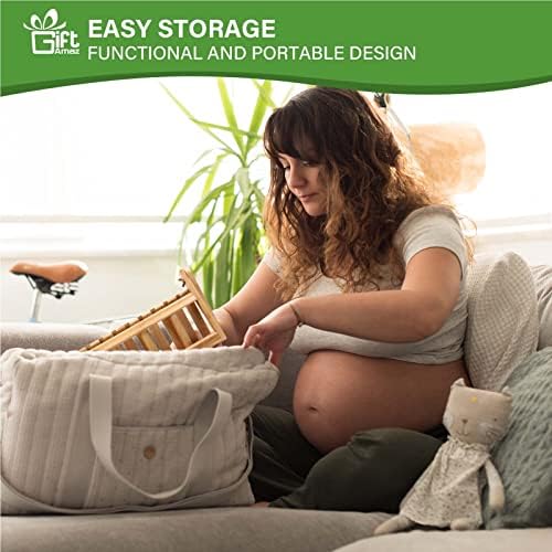 GiftAmaz Bamboo Baby Bottle Drying Rack, Space Saving Bottle Holder Dryer - Image 6