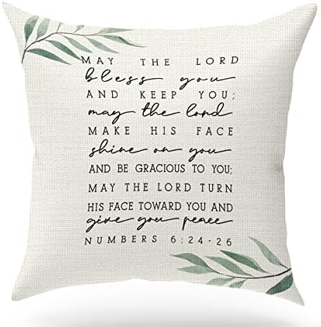KongMoTree Bible Verse Throw Pillow Cover, Blessing Gift, Scripture Art by KongMoTree