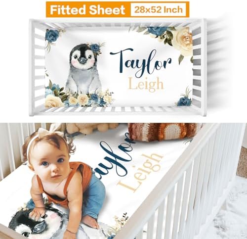 Custom Penguin Crib Bedding Set - Image 3