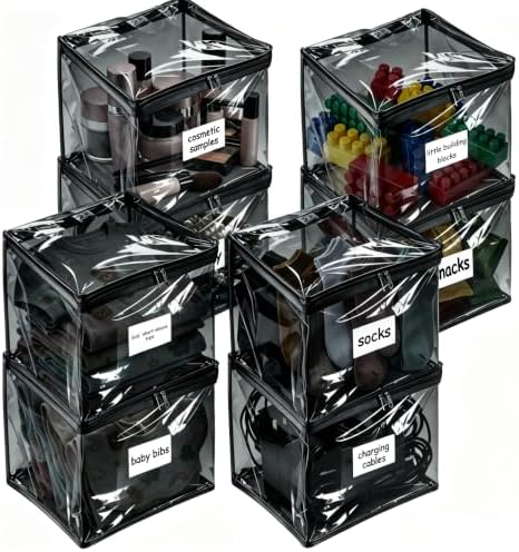 Plastic Storage Bags with Easy-Glide Zipper, Durable Clear Vinyl Zippered by Kikerike