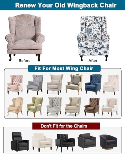CRFATOP Wingback Chair Covers Wing Armchair Slipcovers - Image 4