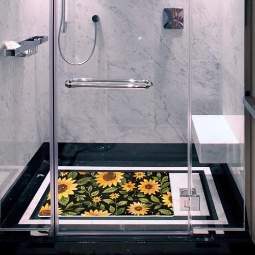 Shower Mat Non Slip, Sunflowers Pattern Anti Slip Bath Mat - Image 6