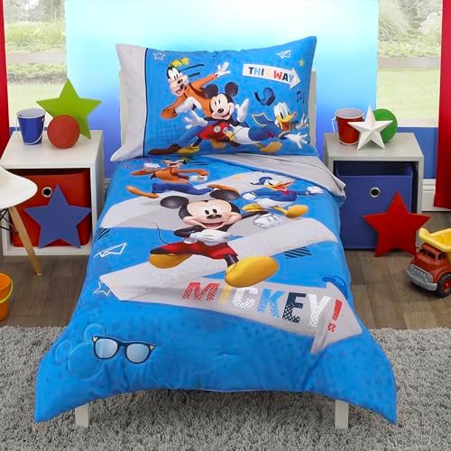 Disney Mickey Mouse and Pals 4 Piece Toddler Bedding Set by Disney