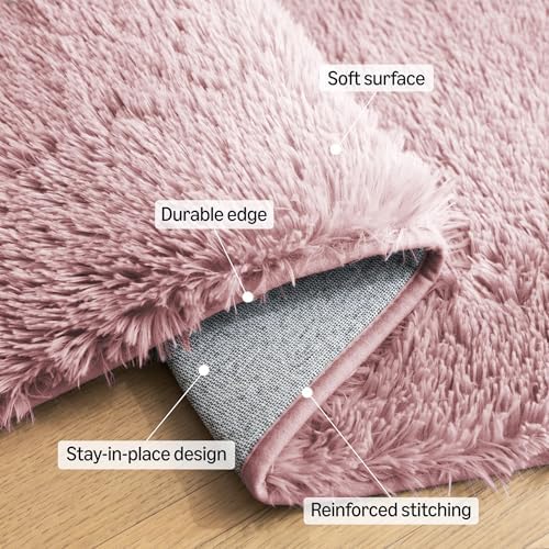 Amazon Basics Fluffy Washable Area Rug, Shaggy Carpet - Image 3