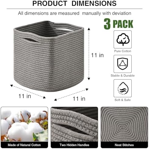 11 Inch Cube Storage Bins, 11x11 Organizer Bins - Image 2