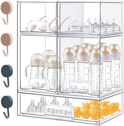 Baby Bottle Organizer with Hooks by Zebrater