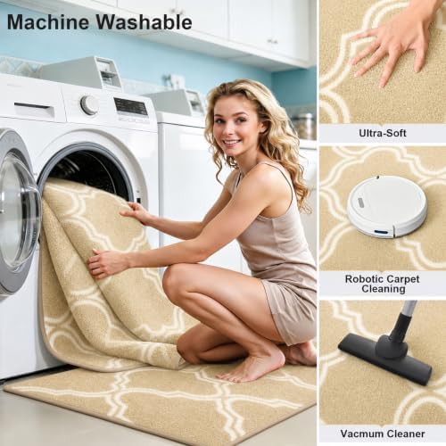 Keeko 4x6 Area Rugs for Living Room, Soft Washable Memory Foam Bedroom Rug - Image 3