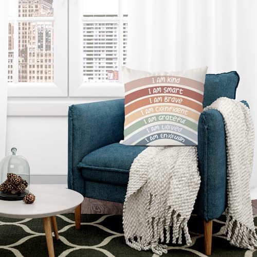 Classroom Red Reading Corner Rainbow Decor Throw Pillow Covers, 20x20 Inch - Image 3