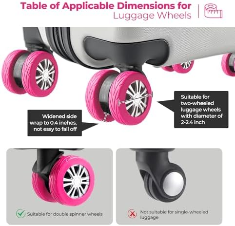 8Pcs Upgrade Luggage Wheel Covers, Travel Accessories - Image 5