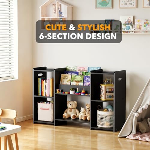 SpaceAid 6-in-1 Bookshelf Storage Organizer, Montessori Bookcase - Image 4