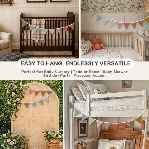 Playroom Pennant Banner Flags 5.5Ft, Nursery Baby Girls Boys Banner Toddler - Image 7