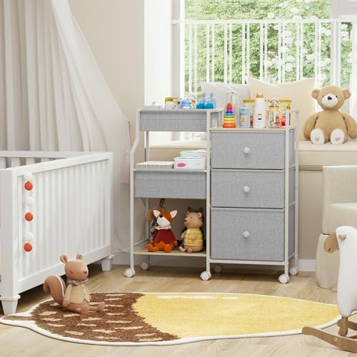 Modanais Baby Diaper Caddy Organizer Rolling Cart - Image 7