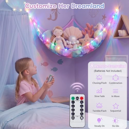 Stuffed Animals Hammock with Remote Control Toy Net Room Decor Storage - Image 3