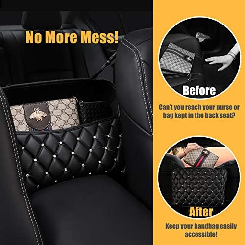 Guoord Bling Car Net Pocket PU Leather Handbag Holder - Image 2