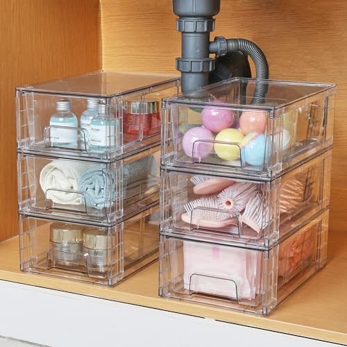 Vtopmart 4 Pack Stackable Clear Drawer - Image 2