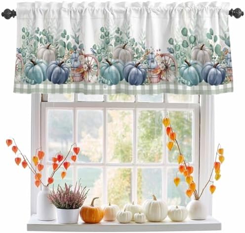 Fall Thanksgiving Kitchen Curtains Valances by VandarllinHomeKitchenDecor