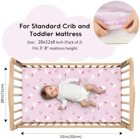 Yoofoss 2-Pack Baby Crib Sheets - Image 2