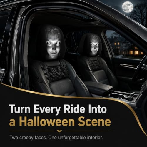 2PCS Ghost Face Headrest Covers – Scary Headrest Covers - Image 6