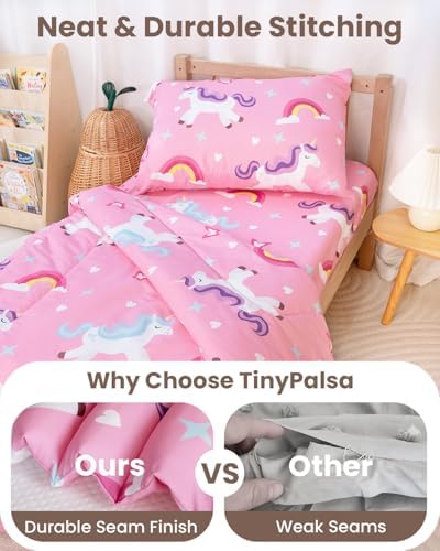 TinyPalsa 4-Piece Toddler Bedding Set, Toddler Bed Comforter Set - Image 5