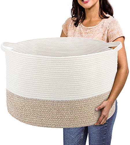 R RUNKA Extra Large Cotton Rope Basket 22" x 14" by RRUNKA