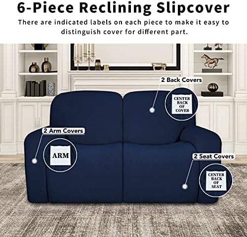 Easy-Going 100% Dual Waterproof Recliner Loveseat Cover, 6-Pieces Stretch - Image 4