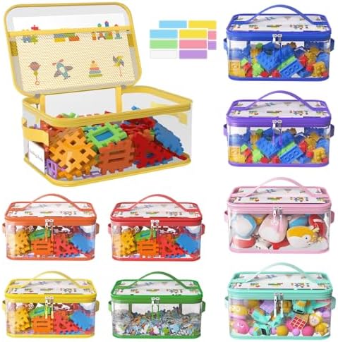 8 Pack Large Clear Toy Storage Bags by Shcsdr