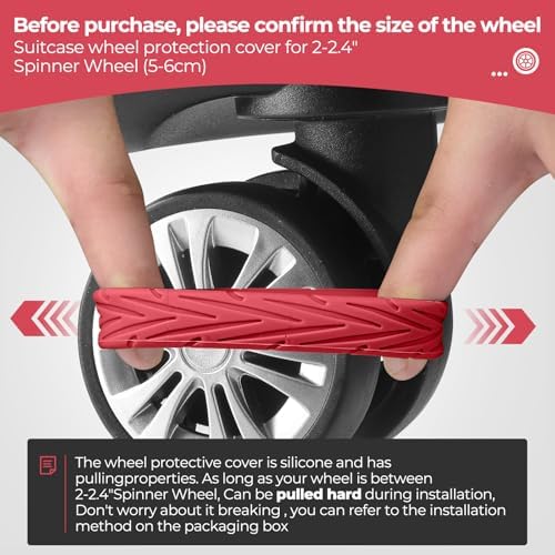 8Pcs Upgrade Luggage Wheel Covers, Travel Accessories - Image 3