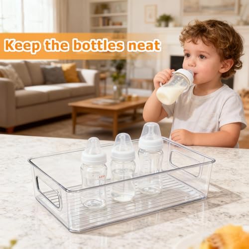 2Pack Clear Baby Bottle Organizer Portable Baby Bottle Storage Container - Image 6