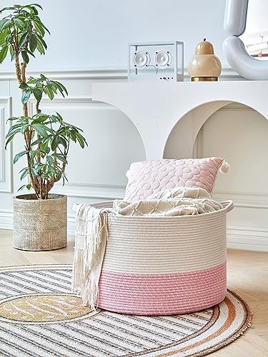 R RUNKA Extra Large Cotton Rope Basket 22" x 14"| Toy Basket - Image 3