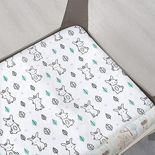 Pack and Play Sheets, 4 Pack Mini Crib Sheets, Stretchy Playard Fitted Sheet - Image 3