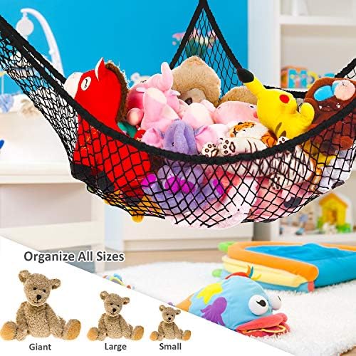 Stuffed Animal Hammock, Jumbo Toy Storage Net 83" Wall Sling Corner Extra Large - Image 4