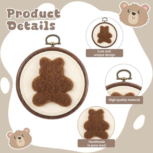Chunful Felted Bear Nursery Wall Decor Cute Wall Art - Image 3