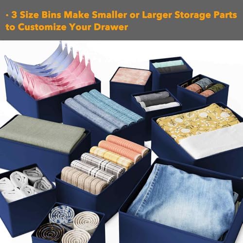 SpaceAid Drawer Organizer for Clothes, 12 Pack Dresser Drawer Organizer Bins - Image 5