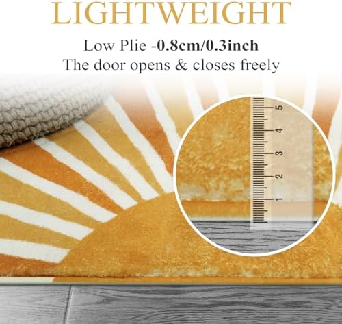 Lahome Boho Hallway Runner Rug 2x6, Non-Slip Washable Rainbow Sun Rug - Image 6