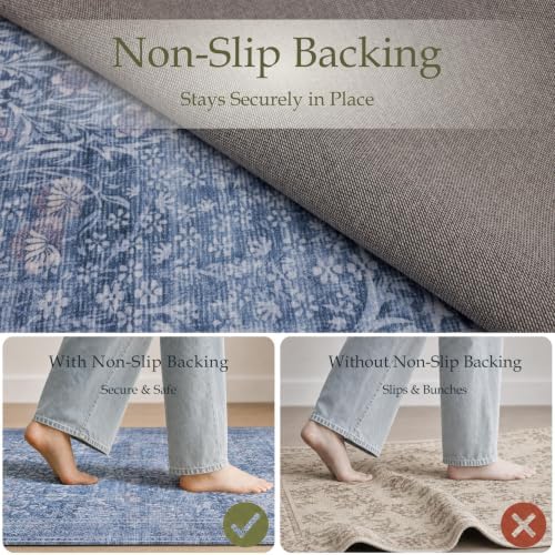 JOLLYVOGUE 8x10 Area Rugs for Living Room, Vintage Washable Rug - Image 4