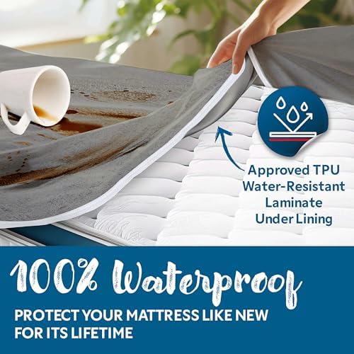 Guardmax Short Queen Mattress Encasement Zippered, 100% Waterproof Mattress - Image 4