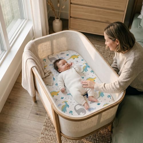 Gllquen Baby 3-Pack Muslin Cotton Bassinet Sheets - Image 2
