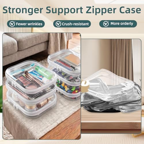 Clear Hard Shell Zipper Cases, Plastic Hard Sided Zippers Pouches Clear - Image 5