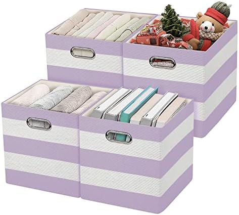 11x11 Storage Cubes Collapsible Fabric Bins- 4pcs by Posprica