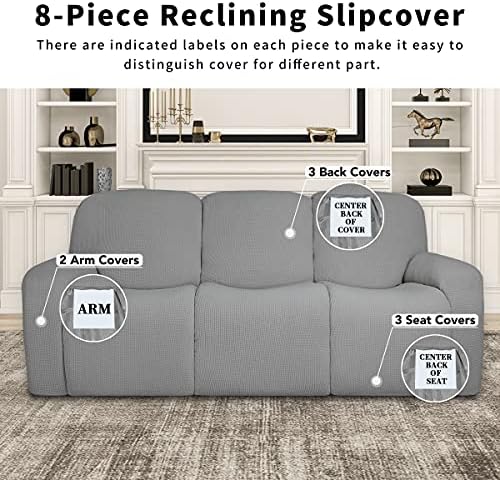 Easy-Going 100% Dual Waterproof Recliner Sofa Cover, 8-Pieces Stretch Relining - Image 4