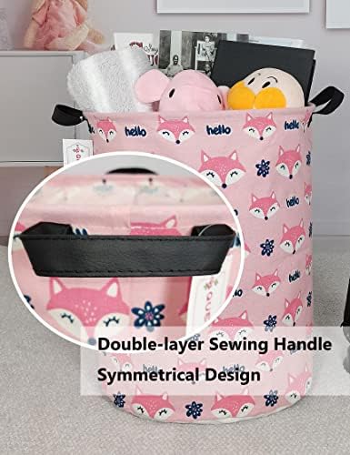 QUEENLALA Large Foldable Round Storage Basket Laundry Hamper - Image 7