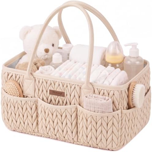 Konssy Baby Diaper Caddy Organizer, Braided Quilted Design by Konssy