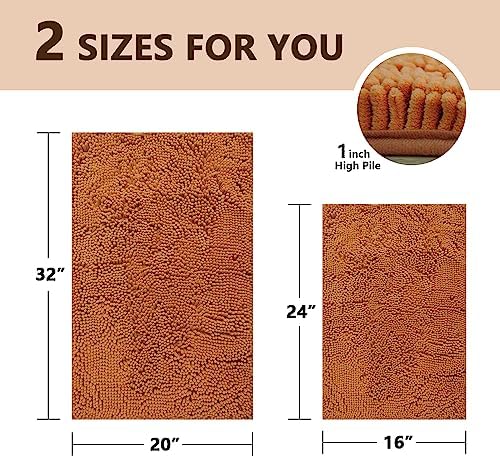 BOANKODU Bathroom Rugs Sets 2 Piece, Extra Soft Chenille Bath Mat Absorbent - Image 3