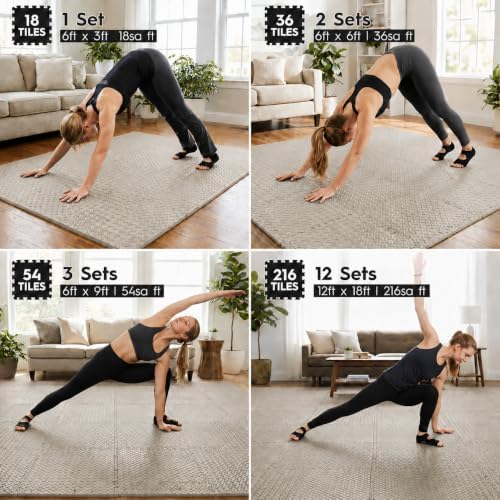 18 Pcs EVA Foam Floor Tiles, Puzzle Exercise Mat Set - Image 4