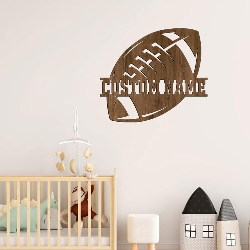 Personalized Football Gift, Wooden Baby Name Sign, Nursery Decor - Image 5