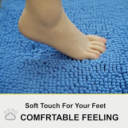 BOANKODU Bathroom Rugs 32x20, Extra Soft Absorbent Chenille Bath Rugs, PVC - Image 4