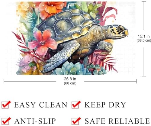 Shower Mat Non Slip, Turtle Flower Anti Slip Bath Mat - Image 4